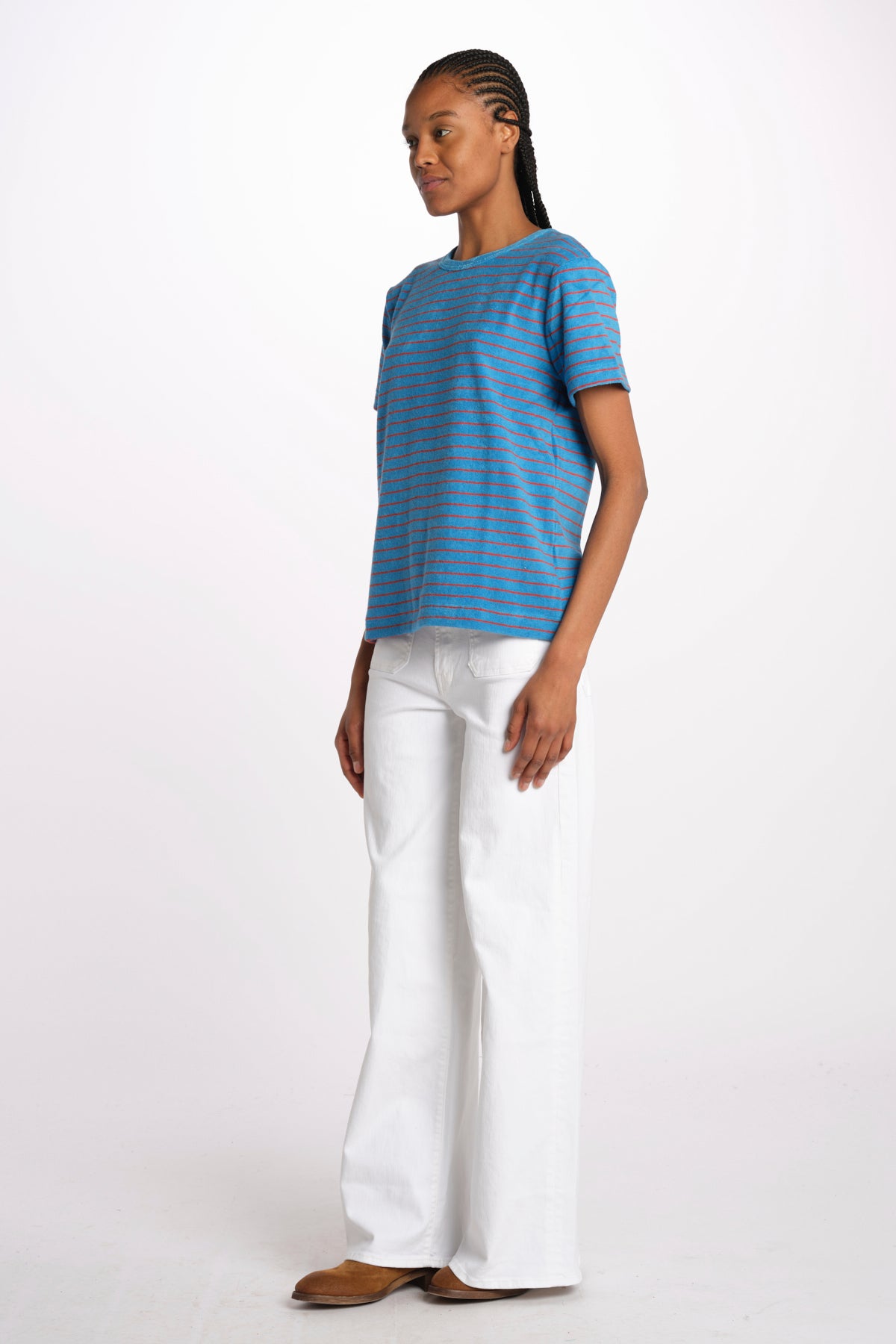 T-shirt girocollo spugna righe SKY DREAMERS AZZURRO howlin' 