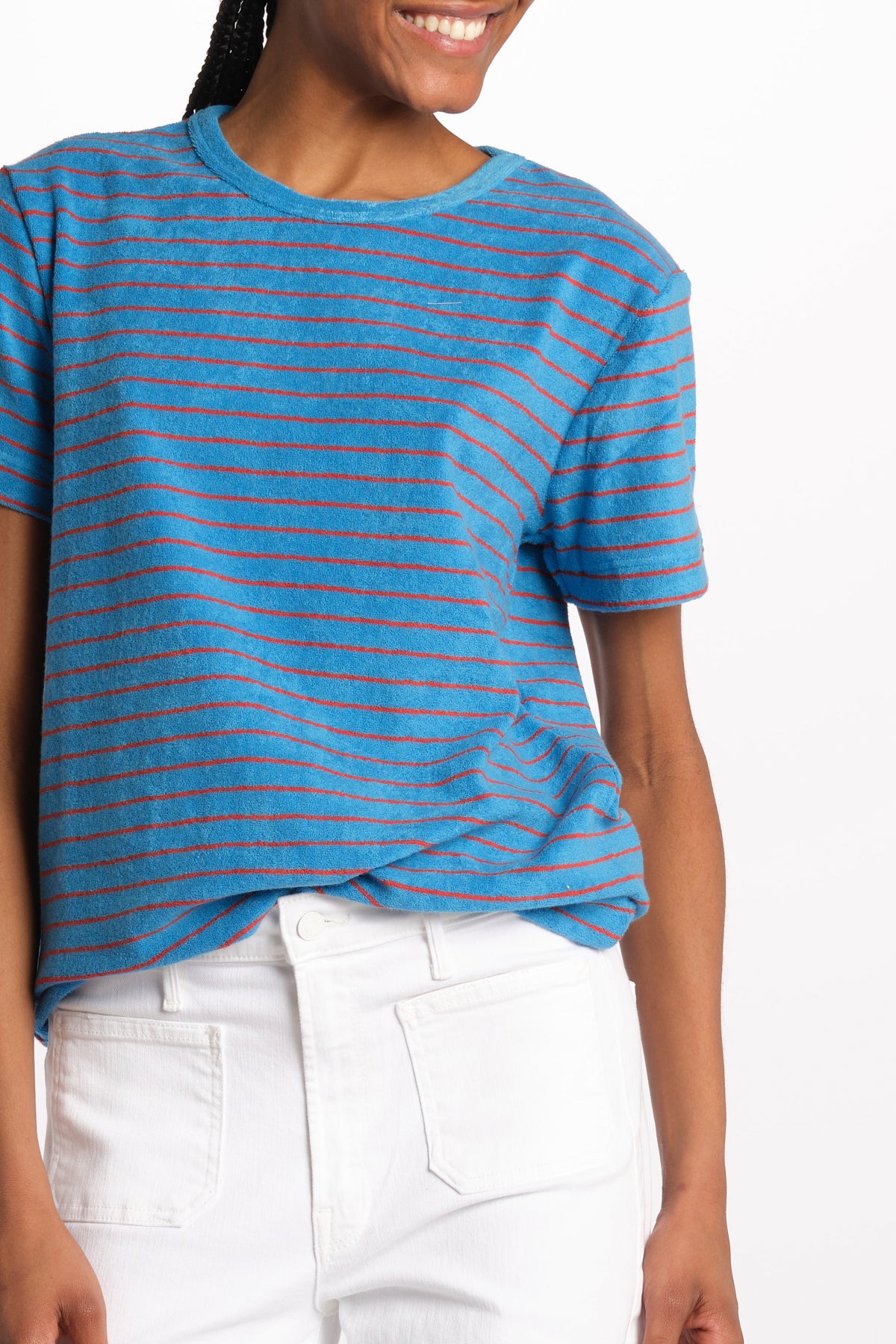 T-shirt girocollo spugna righe SKY DREAMERS AZZURRO howlin' 