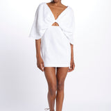 DRESS HELLI mini abito con manica a sbuffo DRESS HELLI BIANCO inasami 