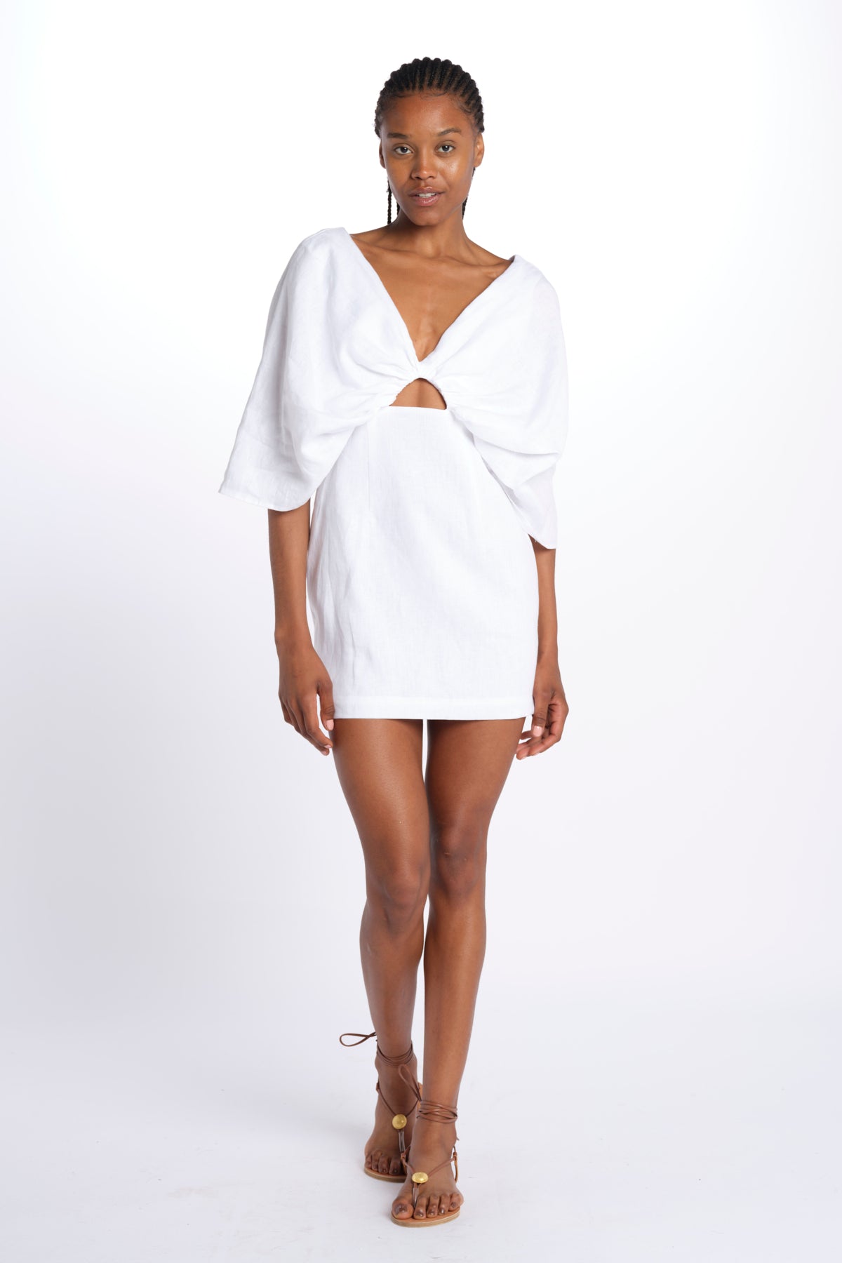 DRESS HELLI mini abito con manica a sbuffo DRESS HELLI BIANCO inasami 