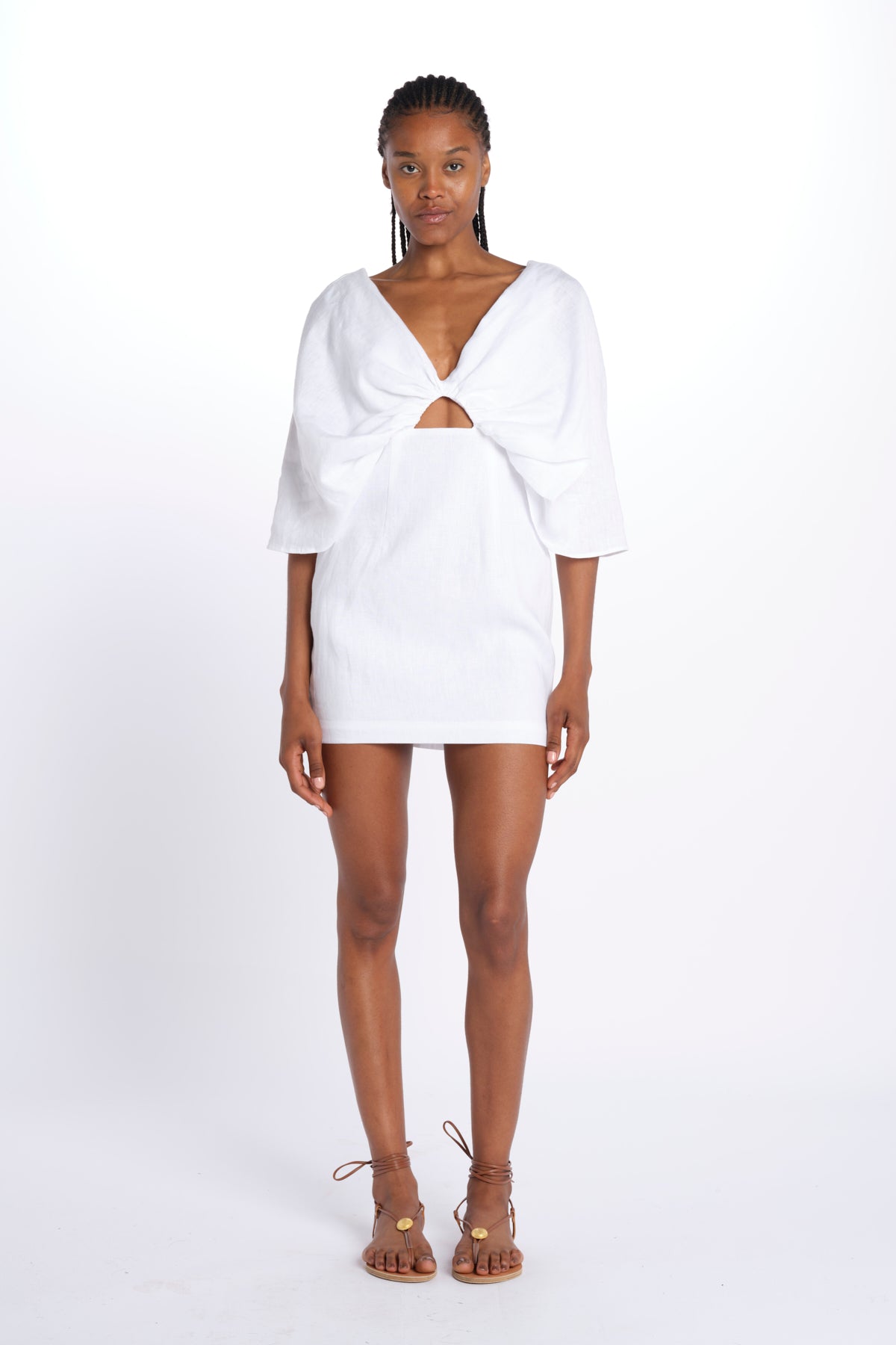 DRESS HELLI mini abito con manica a sbuffo DRESS HELLI BIANCO inasami 