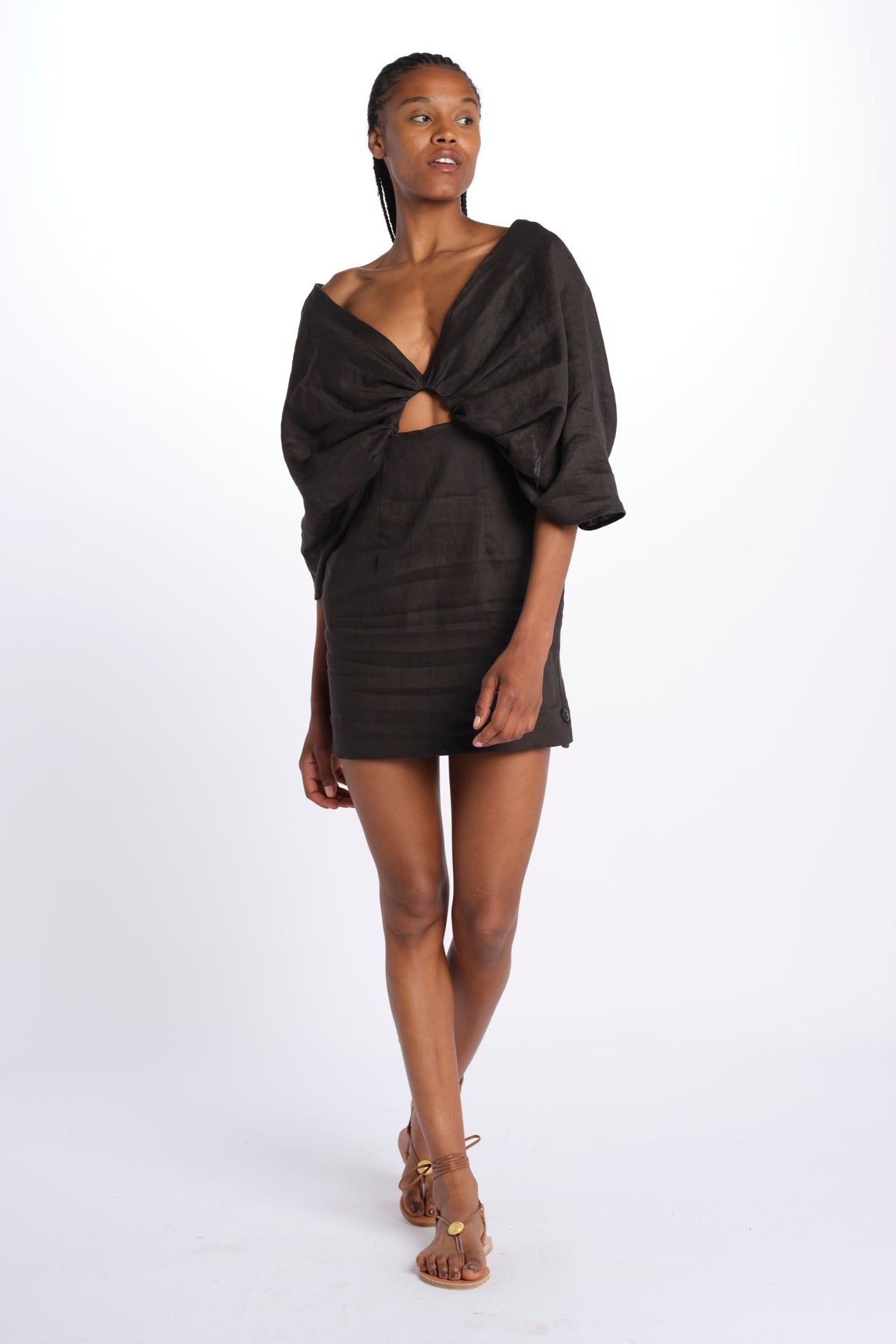 DRESS HELLI mini abito con manica a sbuffo DRESS HELLI NERO inasami 