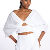 NIKA top manica a sbuffo con buco TOP NIKA BIANCO inasami 