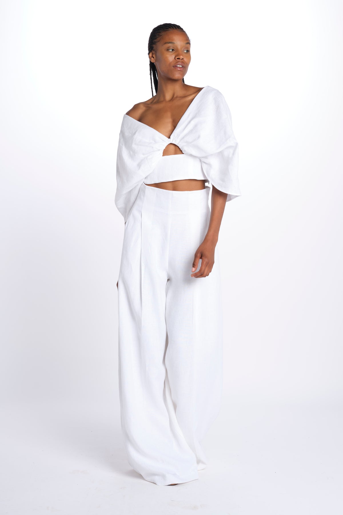 NIKA top manica a sbuffo con buco TOP NIKA BIANCO inasami 