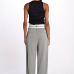 Pantalone  pences con cintura bianca DIANA PANT GREY jejia 