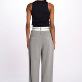 Pantalone  pences con cintura bianca DIANA PANT GREY jejia 