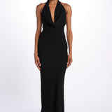 Top TALIA scollo con drappeggi T147 018 BLACK just bee queen 