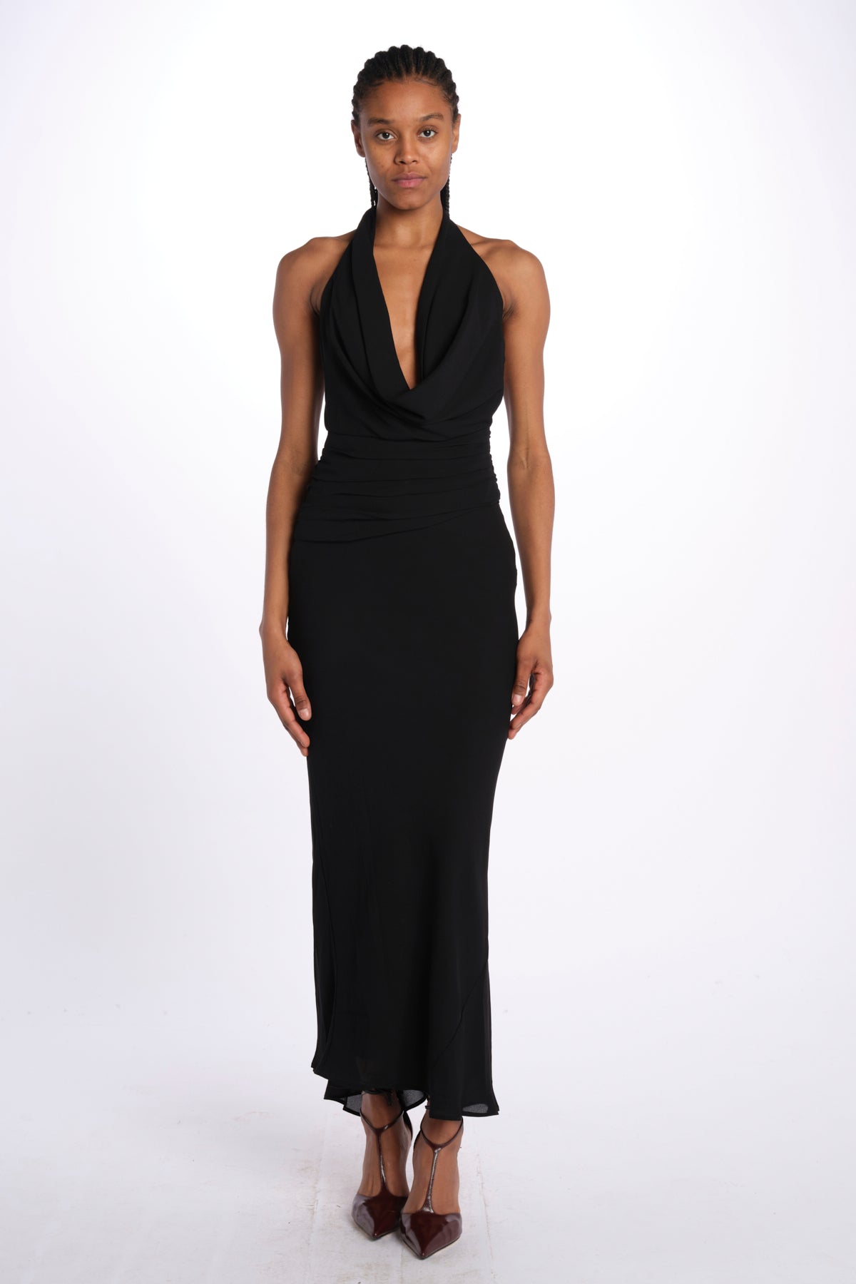 Top TALIA scollo con drappeggi T147 018 BLACK just bee queen 