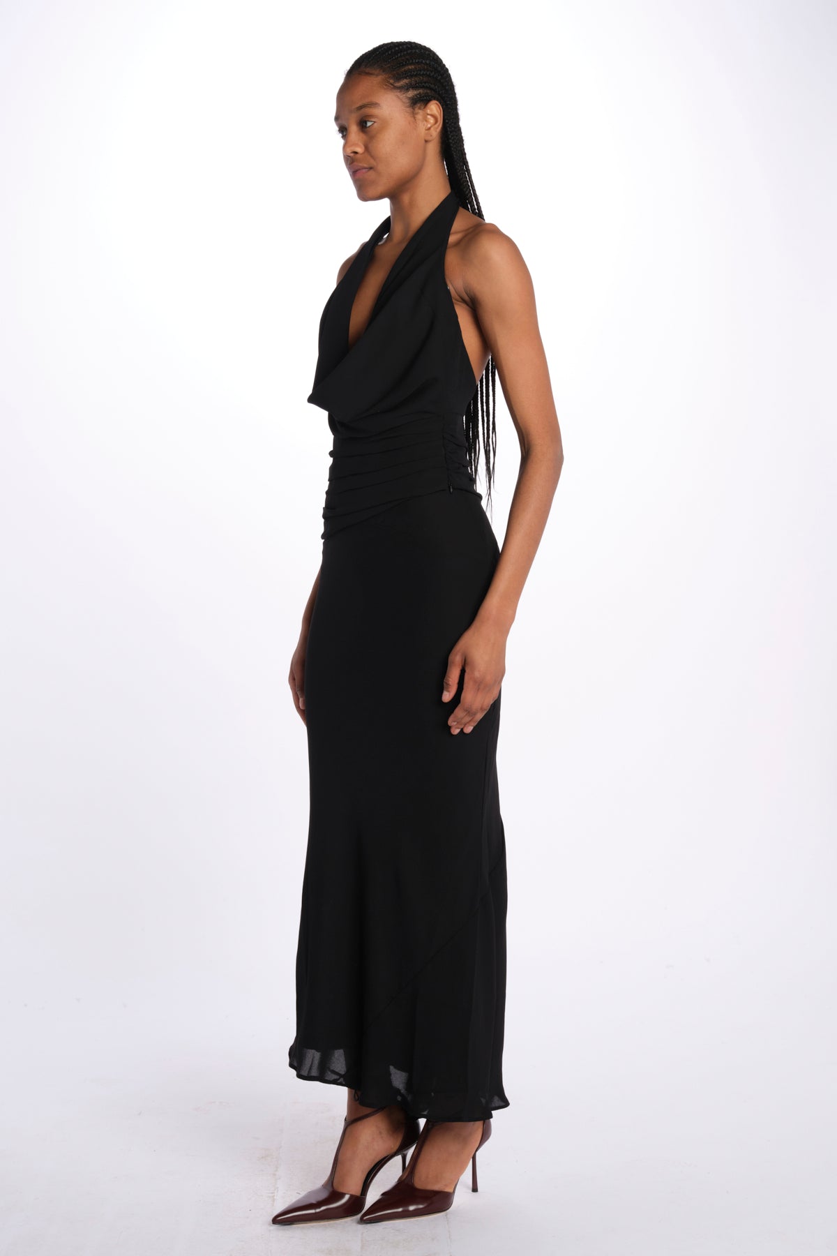 Top TALIA scollo con drappeggi T147 018 BLACK just bee queen 