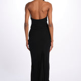 Top TALIA scollo con drappeggi T147 018 BLACK just bee queen 