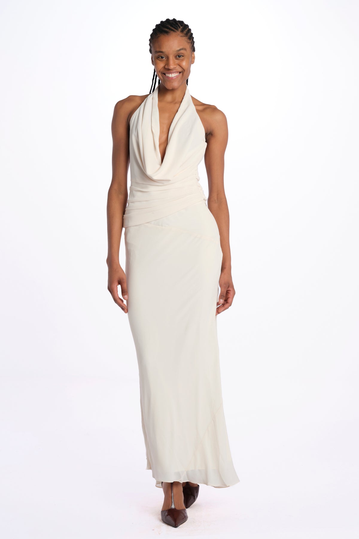 Top TALIA scollo con drappeggi T147 018 BONE just bee queen 