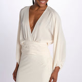 Camicia NOELLE scollata manica sbuffo T148 018 BONE just bee queen 