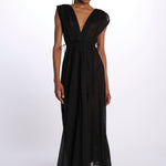 MIKONOS maxi abito con scollo senza maniche MIKONOS NOIR laraethnics 