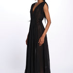 MIKONOS maxi abito con scollo senza maniche MIKONOS NOIR laraethnics 