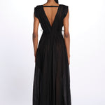 MIKONOS maxi abito con scollo senza maniche MIKONOS NOIR laraethnics 