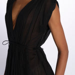 MIKONOS maxi abito con scollo senza maniche MIKONOS NOIR laraethnics 