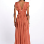 MIKONOS maxi abito con scollo senza maniche MIKONOS RUST laraethnics 