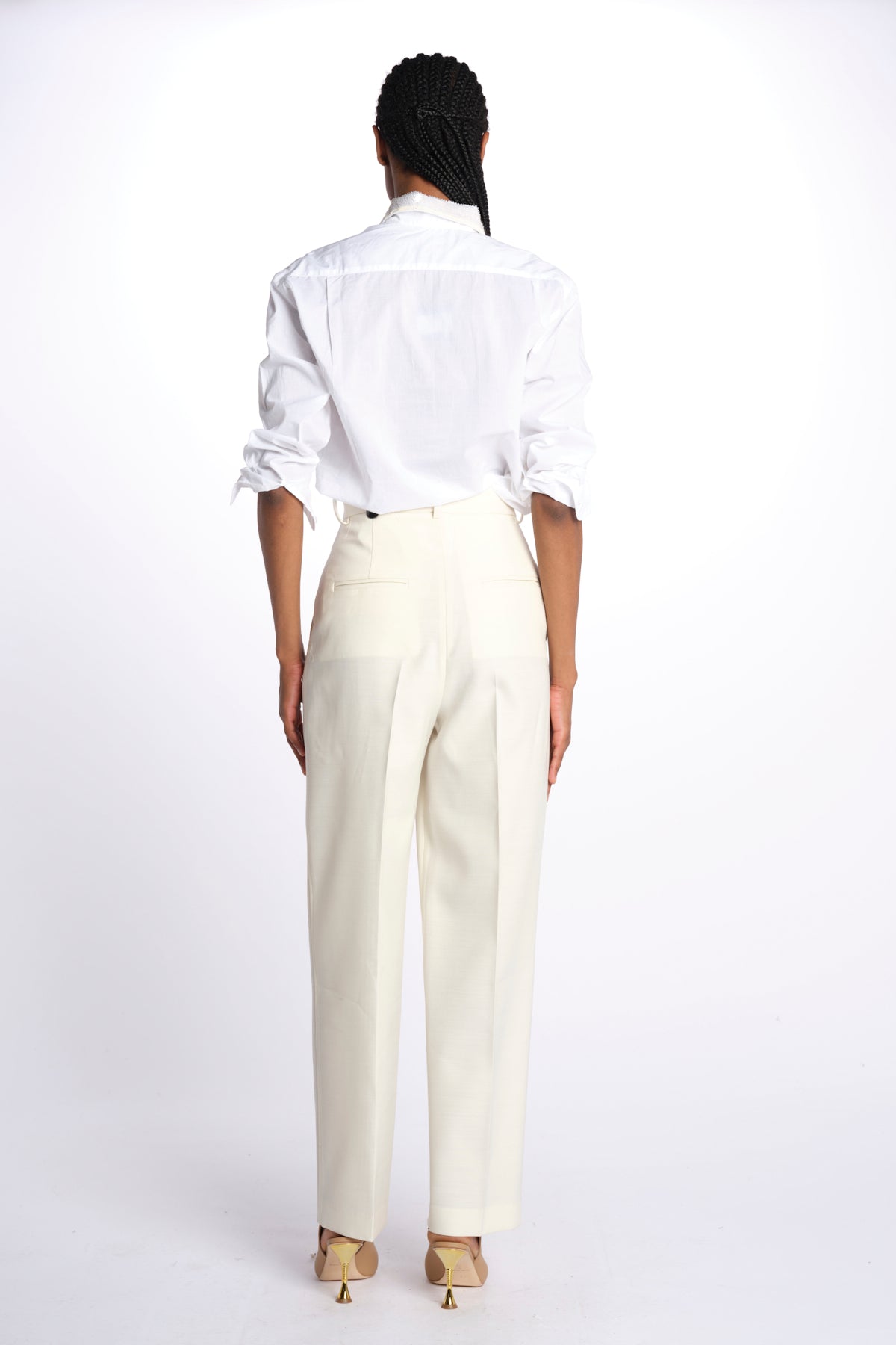 Pantaloni con pences 142706 IVORY lvir 