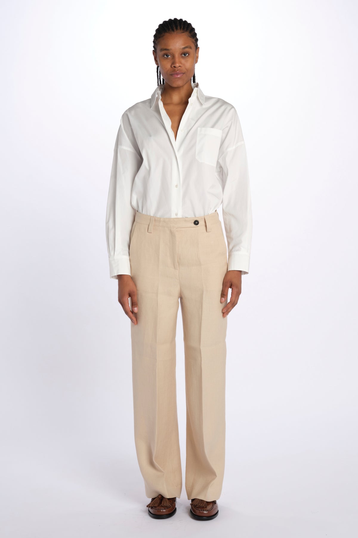 Pantalone lino spina LAMIA T2272F123 massimo alba 