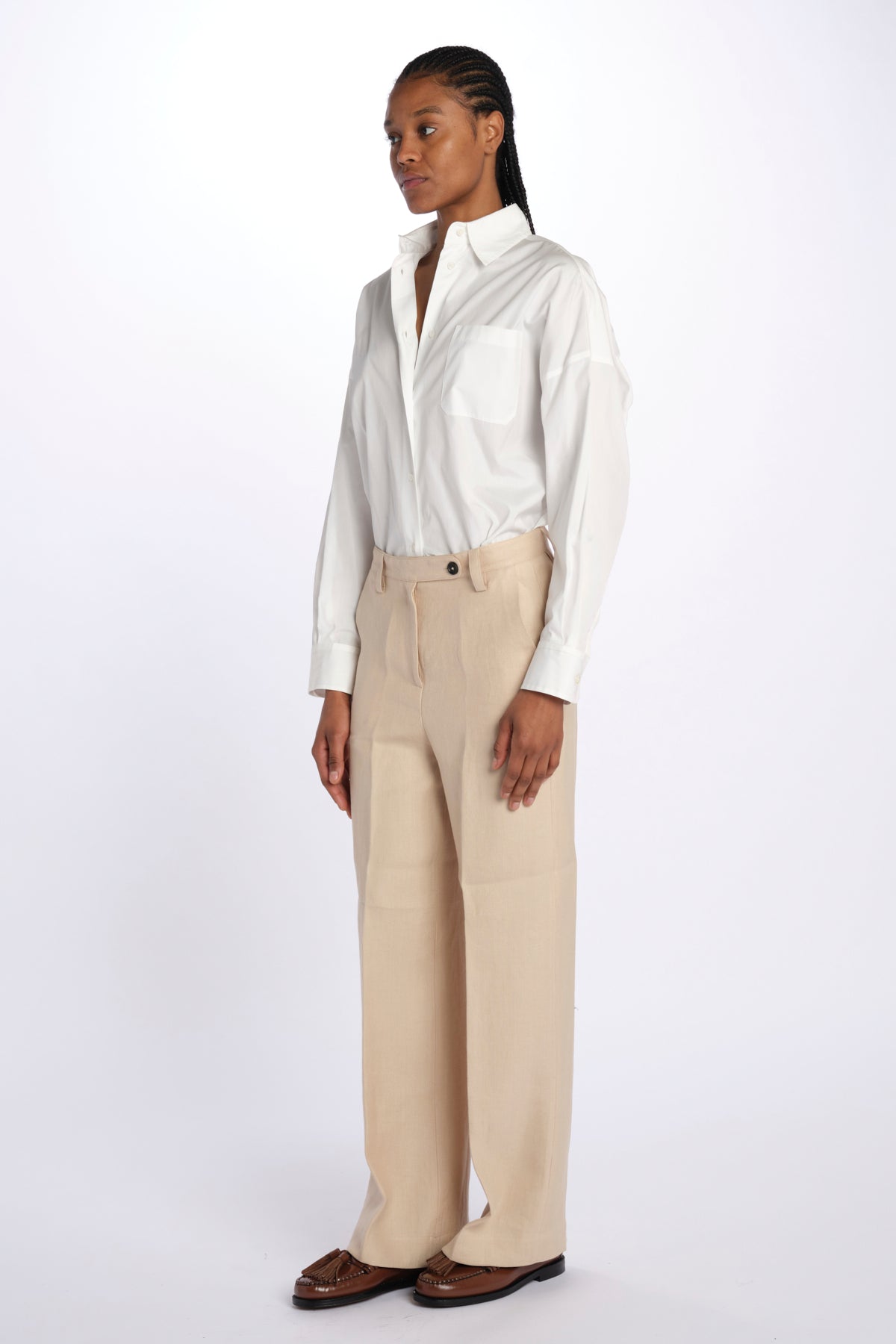 Pantalone lino spina LAMIA T2272F123 massimo alba 