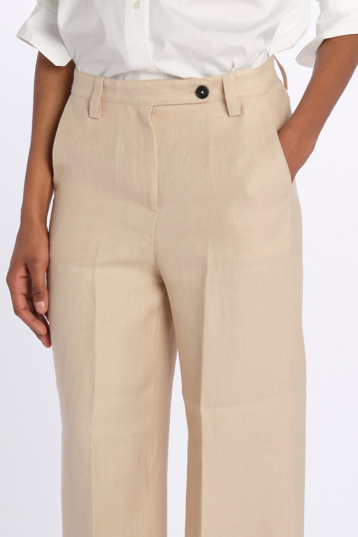 Pantalone lino spina LAMIA T2272F123 massimo alba 