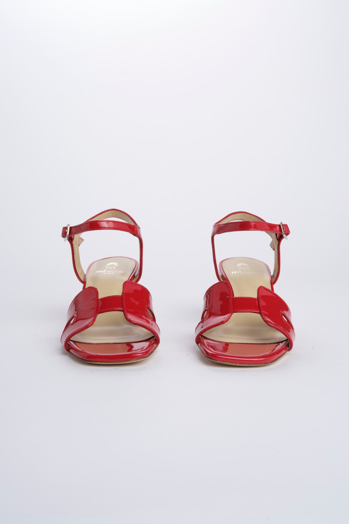 Sandali con tacco basso 9492 ROSSO milaura 