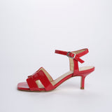 Sandali con tacco basso 9492 ROSSO milaura 