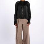 Camicia manica sbuffo CUTWORK BE24499 BLACK milaura 