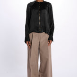 Camicia manica sbuffo CUTWORK BE24499 BLACK milaura 