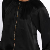 Camicia manica sbuffo CUTWORK BE24499 BLACK milaura 