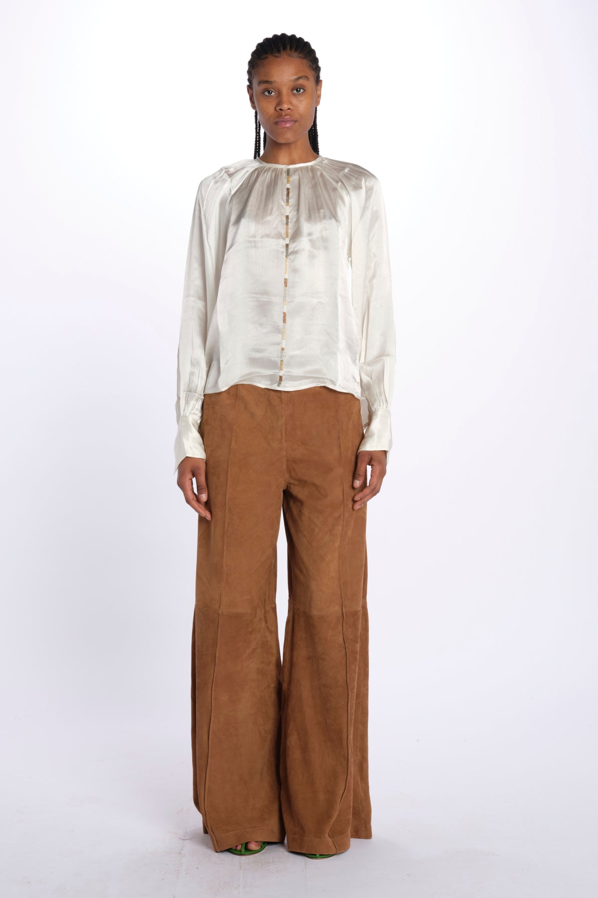 Camicia manica sbuffo CUTWORK BE24499 IVORY milaura 