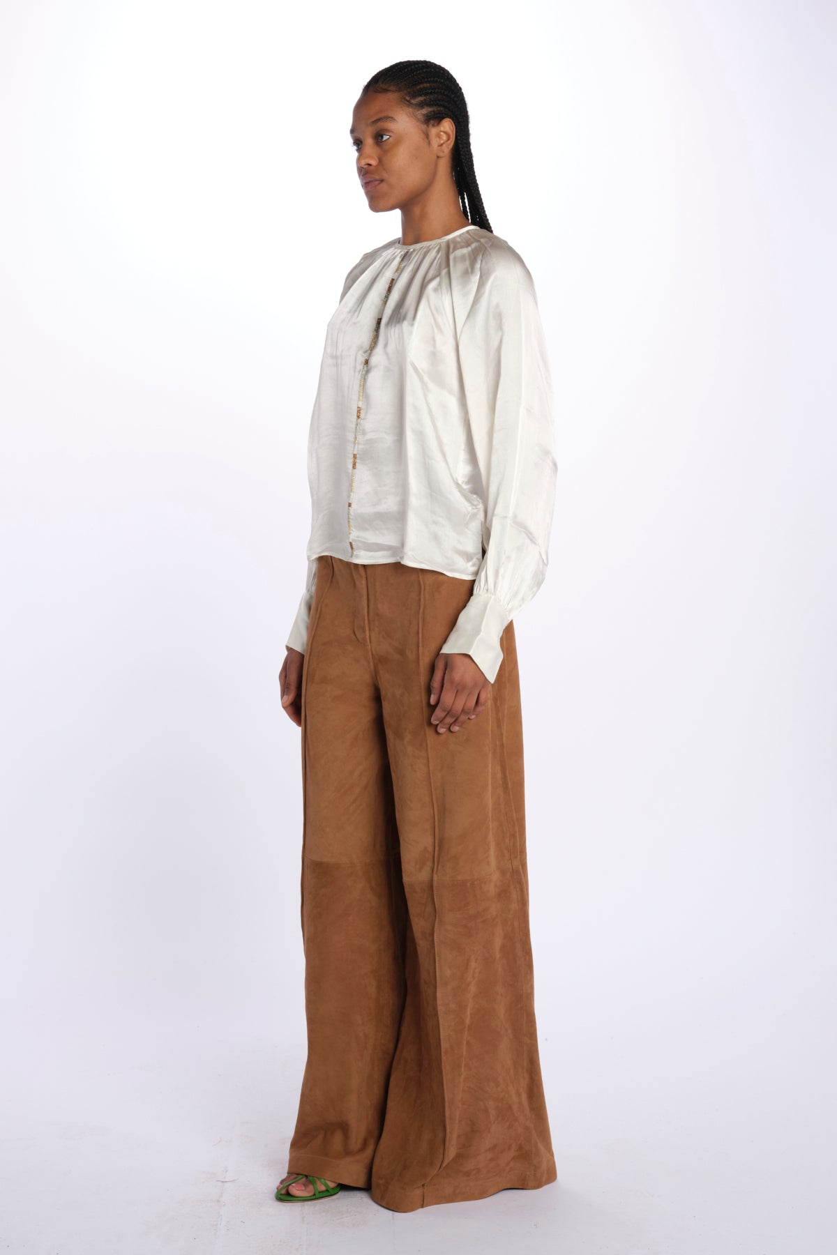 Camicia manica sbuffo CUTWORK BE24499 IVORY milaura 