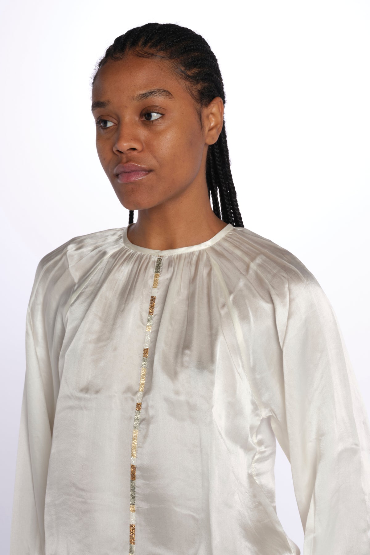 Camicia manica sbuffo CUTWORK BE24499 IVORY milaura 