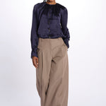 Camicia manica sbuffo CUTWORK BE24499 NAVY milaura 