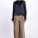 Camicia manica sbuffo CUTWORK BE24499 NAVY milaura 