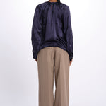 Camicia manica sbuffo CUTWORK BE24499 NAVY milaura 