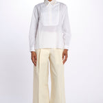 camicia con colletto in pailletes BE24552 WHITE milaura 