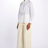 camicia con colletto in pailletes BE24552 WHITE milaura 