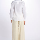 camicia con colletto in pailletes BE24552 WHITE milaura 