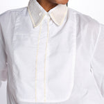 camicia con colletto in pailletes BE24552 WHITE milaura 