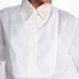 camicia con colletto in pailletes BE24552 WHITE milaura 