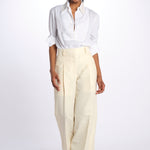 camicia con colletto in pailletes BE24552 WHITE milaura 