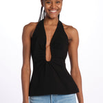 Top ALUSIA scollato double OND24TO031 BLACK misha 