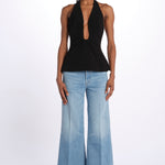 Top ALUSIA scollato double OND24TO031 BLACK misha 