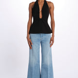Top ALUSIA scollato double OND24TO031 BLACK misha 