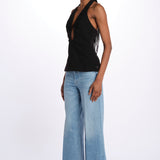 Top ALUSIA scollato double OND24TO031 BLACK misha 