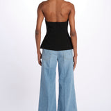 Top ALUSIA scollato double OND24TO031 BLACK misha 