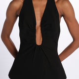Top ALUSIA scollato double OND24TO031 BLACK misha 