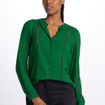 Camicia con frange e inserti pizzo G011 5340 n21 