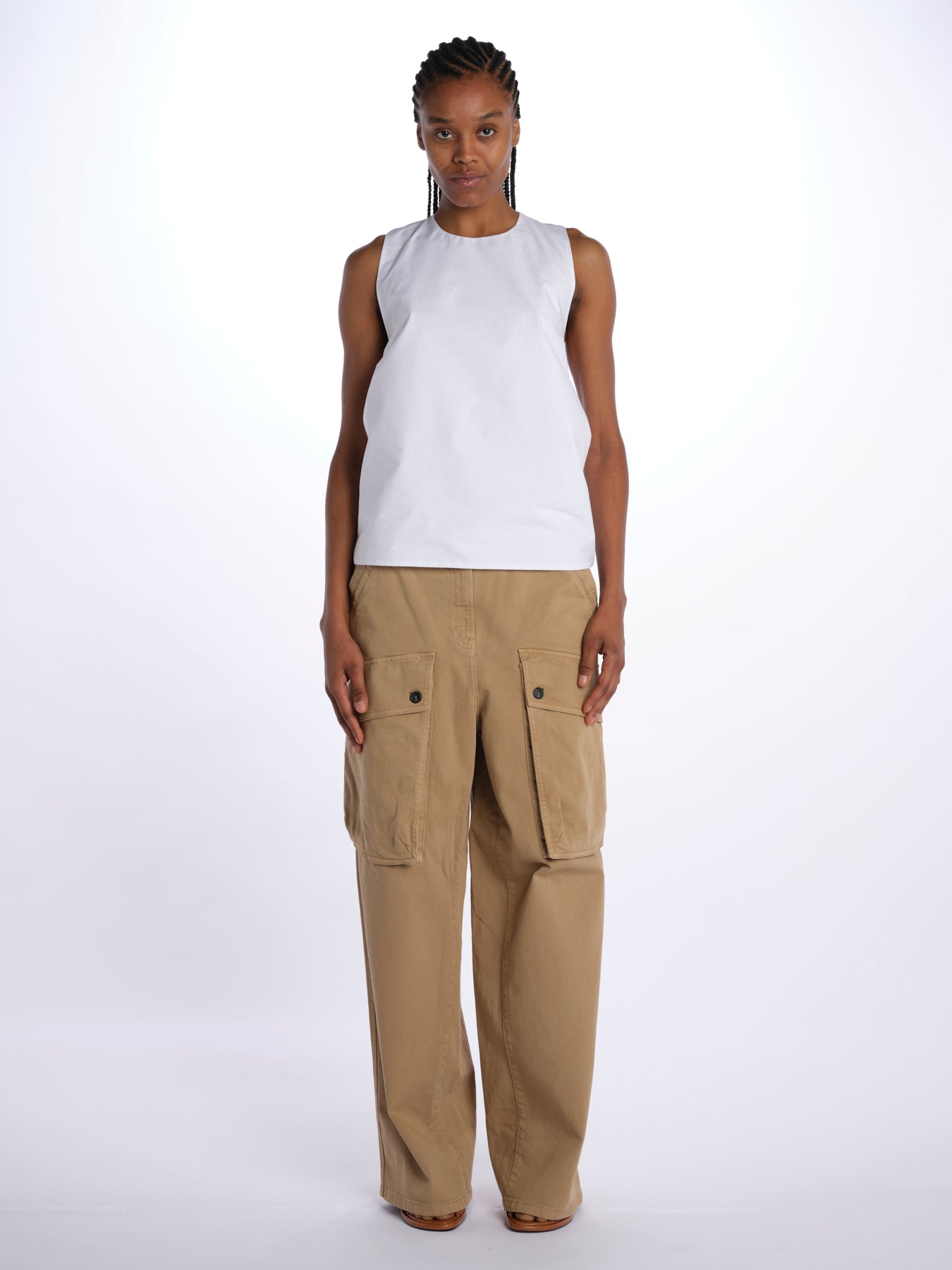 Top nero popeline con nodo G101 0132 1101 n21 